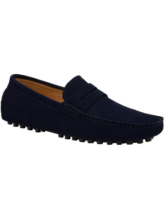 JIONS Men\'s Blue Suede Cow Leather Penny Loafers Moccasins Slip On Casual Shoes main image 5